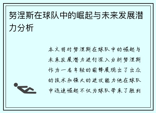 努涅斯在球队中的崛起与未来发展潜力分析